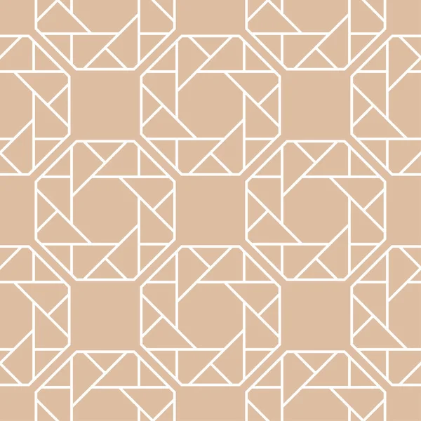 Beige White Geometric Ornament Seamless Pattern Web Textile Wallpapers — Stock Vector