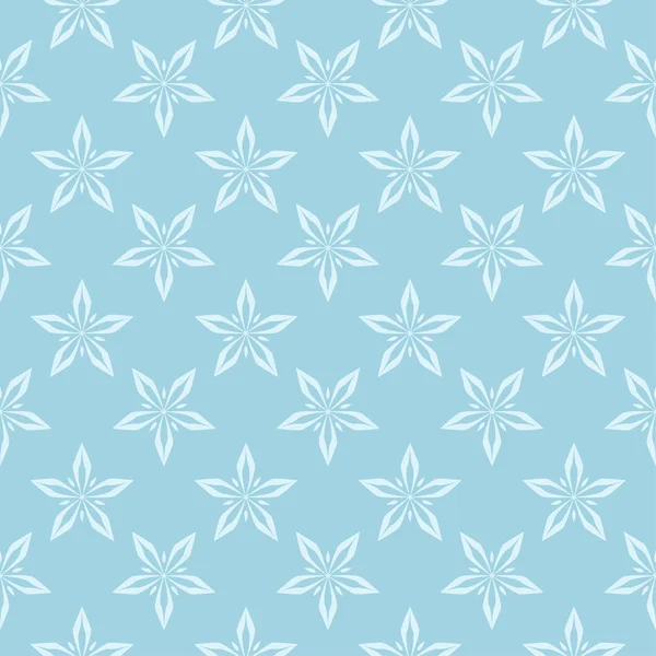 Motif Floral Blanc Sur Fond Bleu Ornement Sans Couture Pour — Image vectorielle