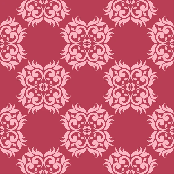 Ornement Floral Rose Cerise Modèle Sans Couture Pour Textile Les — Image vectorielle