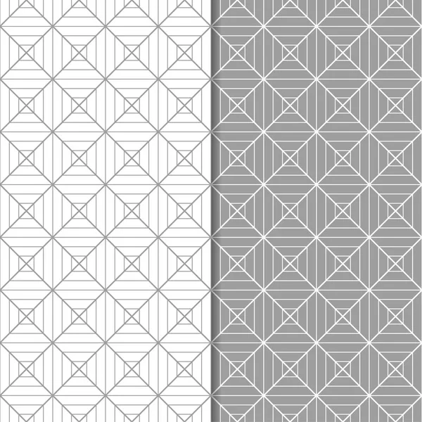 灰色和白色的几何装饰品 一套无缝模式的网络 纺织品和墙纸 — 图库矢量图片