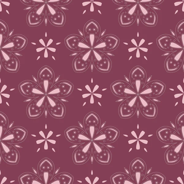 Purple Red Floral Seamless Pattern Background Flower Design Elements Wallpapers — Stock Vector