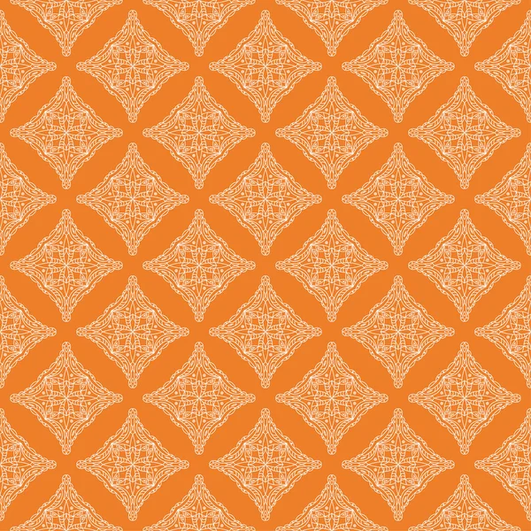 几何装饰品 橙色和白色无缝图案 用于网络 纺织品和墙纸 — 图库矢量图片