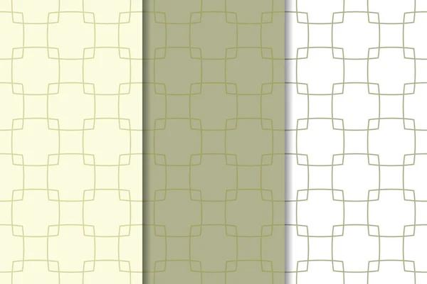 Zeytin Yeşili Beyaz Geometrik Süsler Web Tekstil Duvar Kağıtları Için — Stok Vektör