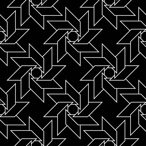 几何装饰品 黑白无缝图案 用于网络 纺织品和墙纸 — 图库矢量图片