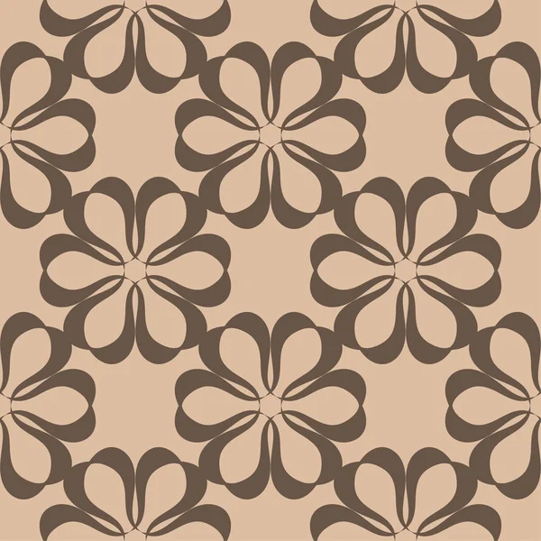 褐色的花卉装饰米色背景 纺织品和墙纸无缝图案 — 图库矢量图片