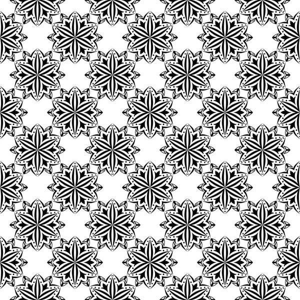 Beyaz arka planda siyah çiçek süsleme. Tekstil ve duvar kağıtları için seamless modeli