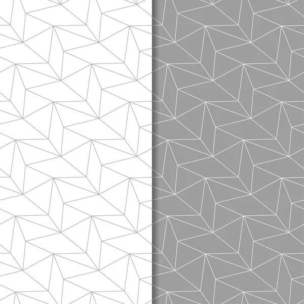 Ensemble Géométrique Gris Blanc Motifs Sans Couture Pour Toile Textile — Image vectorielle