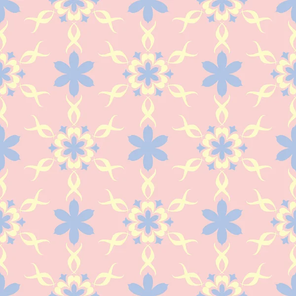 Motif Floral Rose Sans Couture Avec Des Éléments Fleurs Bleu — Image vectorielle