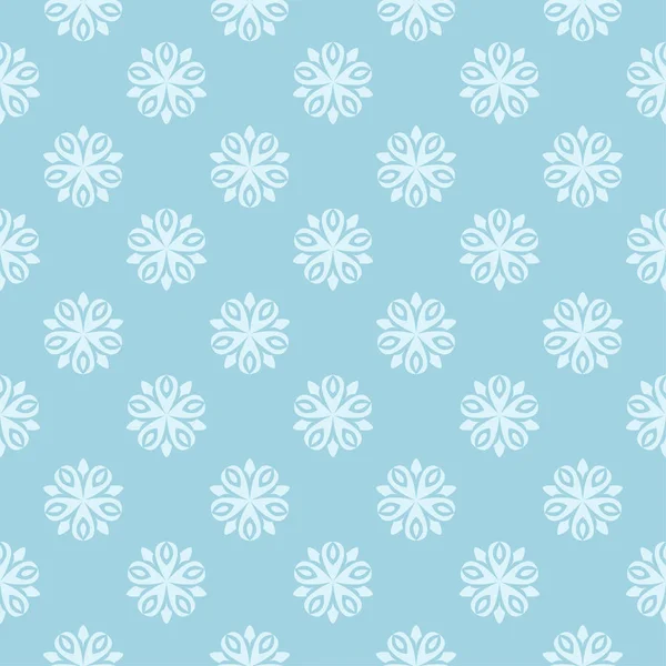 Vitt Blommönster Blå Bakgrund Sömlös Prydnad För Textil Och Bakgrundsbilder — Stock vektor