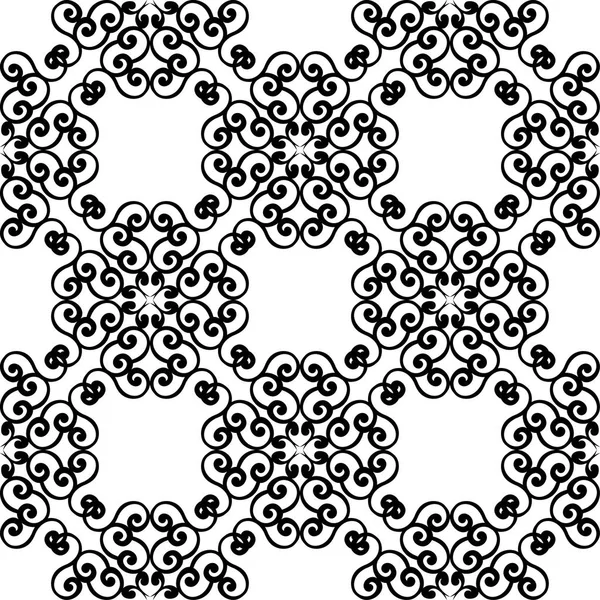 Adorno Floral Blanco Negro Patrón Sin Costuras Para Textiles Fondos — Archivo Imágenes Vectoriales