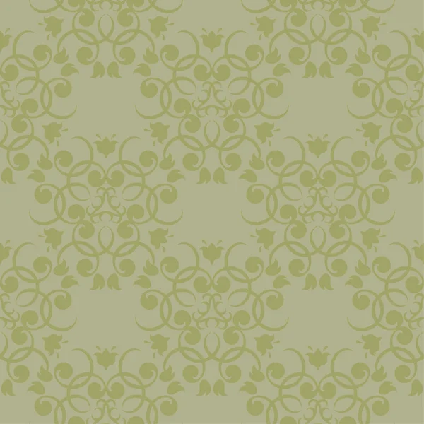 Olive Green Floral Ornamental Design Seamless Pattern Textile Wallpapers — Stock Vector