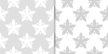 Işık gri çiçek arka planlar. Tekstil ve duvar kağıtları için dikişsiz desen seti