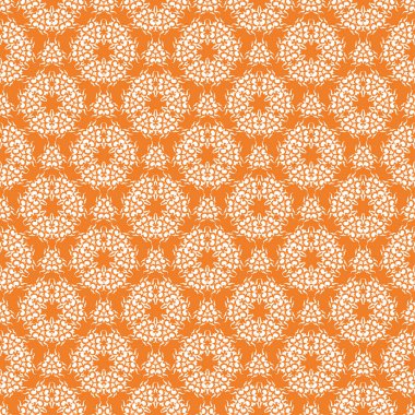 Turuncu ve beyaz çiçek süsleme. Tekstil ve duvar kağıtları için seamless modeli