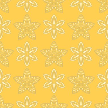 Çiçek arka plan. Sarı gri ve beyaz Dikişsiz desen duvar kağıdı, Tekstil ve kumaş için