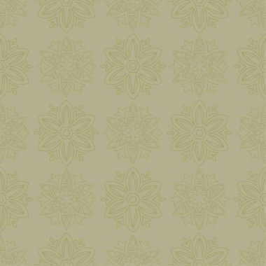Zeytin yeşili çiçek süsleme. Tekstil ve duvar kağıtları için seamless modeli