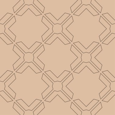 Geometrik süsleme. Bej ve kahverengi seamless modeli web, Tekstil ve duvar kağıtları için