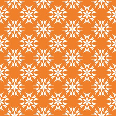 Turuncu ve beyaz çiçek süsleme. Tekstil ve duvar kağıtları için seamless modeli