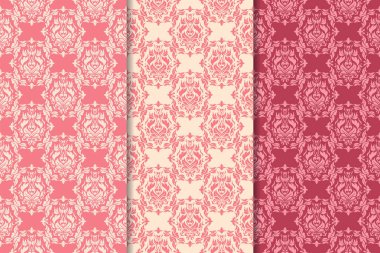 Kiraz kırmızı çiçekli süs tasarımlar. Duvar kağıtları ve kumaşlar için dikey Dikişsiz desen