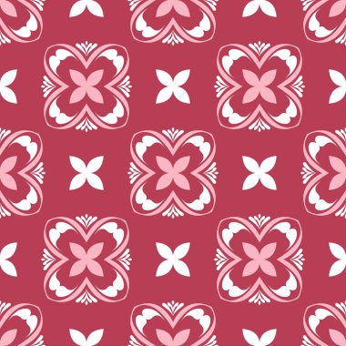 Çiçek seamless modeli. Arka plan duvar kağıtları, Tekstil ve kumaş kırmızı boyalı