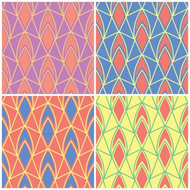 Renkli çiçek sorunsuz arka plan. Duvar kağıtları, Tekstil ve kumaş için geometrik öğelerle parlak kalıplarının ayarla