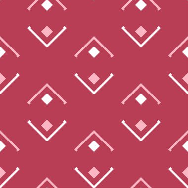 Geometrik arka plan. Kırmızı ve bej Dikişsiz desen duvar kağıtları, Tekstil ve kumaş için