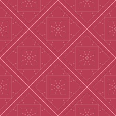 Kırmızı geometrik süsleme. Web, Tekstil ve duvar kağıtları için seamless modeli