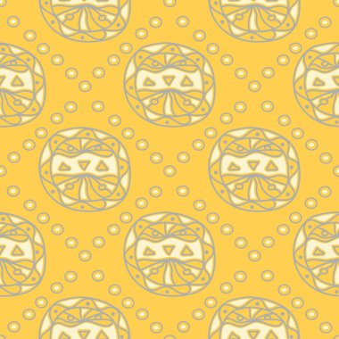 Sarı geometrik arka plan. Parlak Dikişsiz desen duvar kağıtları, Tekstil ve kumaş için