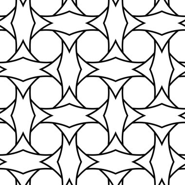 Siyah ve beyaz geometrik süsleme. Web, Tekstil ve duvar kağıtları için seamless modeli