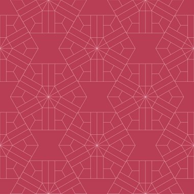 Kırmızı geometrik süsleme. Web, Tekstil ve duvar kağıtları için seamless modeli