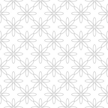 Beyaz arka plan üzerine açık gri çiçek süsleme. Tekstil ve duvar kağıtları için seamless modeli