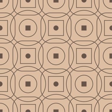 Bej ve kahverengi geometrik süsleme. Web, Tekstil ve duvar kağıtları için seamless modeli