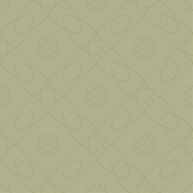 Zeytin yeşili geometrik süsleme. Web, Tekstil ve duvar kağıtları için seamless modeli