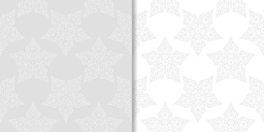 Çiçek arka ışık gri kümesi. Tekstil ve duvar kağıtları için dikişsiz desen