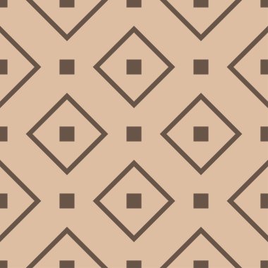 Bej ve kahverengi geometrik süsleme. Web, Tekstil ve duvar kağıtları için seamless modeli