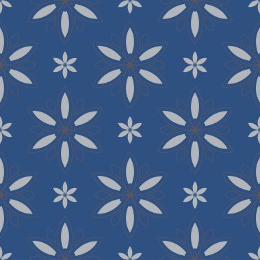 Sorunsuz çiçek desenli. Koyu mavi arka plan duvar kağıtları, Tekstil ve kumaş için çiçek tasarımları ile