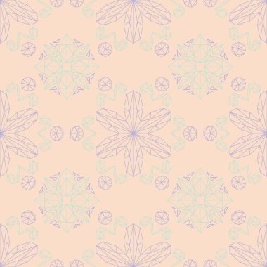 Duvar kağıtları, Tekstil ve kumaş için mor ve mavi tasarımları ile bej çiçek seamless modeli