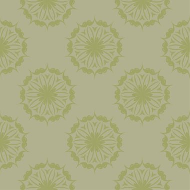 Zeytin yeşili çiçek süs tasarım. Tekstil ve duvar kağıtları için seamless modeli
