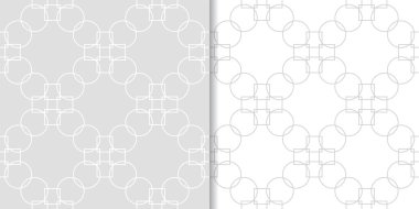 Işık gri geometrik süsler. Web, Tekstil ve duvar kağıtları için dikişsiz desen seti