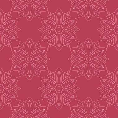 Kırmızı çiçek sorunsuz arka plan. Tekstil ve duvar kağıtları için dekoratif desen