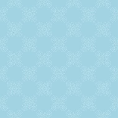 Mavi zemin üzerine beyaz çiçek desenli. Tekstil ve duvar kağıtları için sorunsuz süsleme