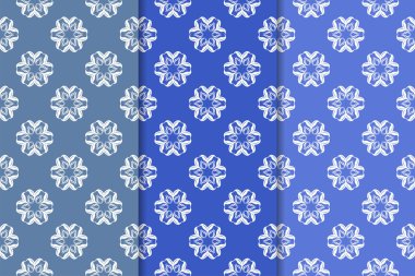 Çiçek süsler kümesi. Mavi dikey Dikişsiz desen. Duvar kağıdı arka plan