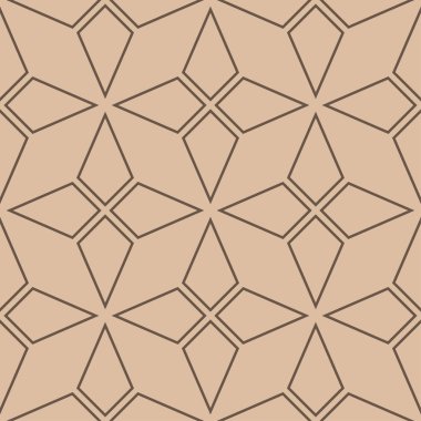 Geometrik süsleme. Bej ve kahverengi seamless modeli web, Tekstil ve duvar kağıtları için