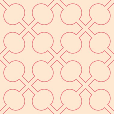 Kırmızı ve bej geometrik süsleme. Web, Tekstil ve duvar kağıtları için seamless modeli