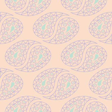 Duvar kağıtları, Tekstil ve kumaş için mor ve mavi tasarımları ile bej çiçek seamless modeli