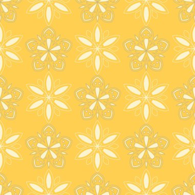 Sorunsuz çiçek desenli. Parlak sarı arka plan duvar kağıtları, Tekstil ve kumaş için çiçek tasarımları ile
