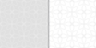 Işık gri geometrik süsler. Web, Tekstil ve duvar kağıtları için dikişsiz desen seti