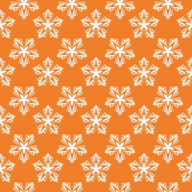 Turuncu çiçek süsleme beyaz elemanları ile. Tekstil ve duvar kağıtları için seamless modeli