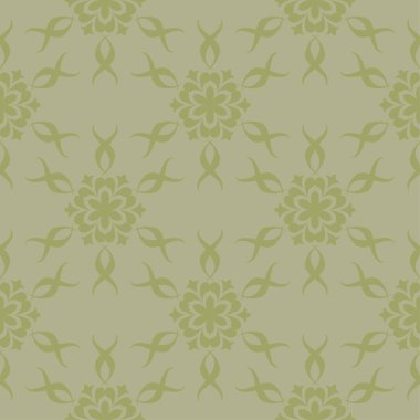 Zeytin yeşili çiçek süs tasarım. Tekstil ve duvar kağıtları için seamless modeli
