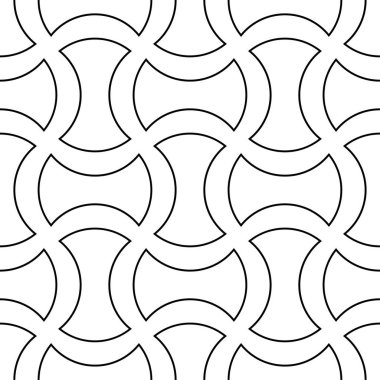 Beyaz ve siyah tek renkli geometrik süsleme. Web, Tekstil ve duvar kağıtları için seamless modeli