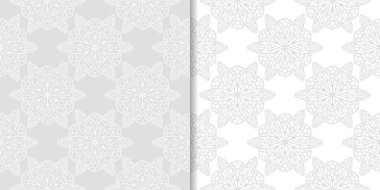 Işık gri çiçek arka planlar. Tekstil ve duvar kağıtları için dikişsiz desen seti